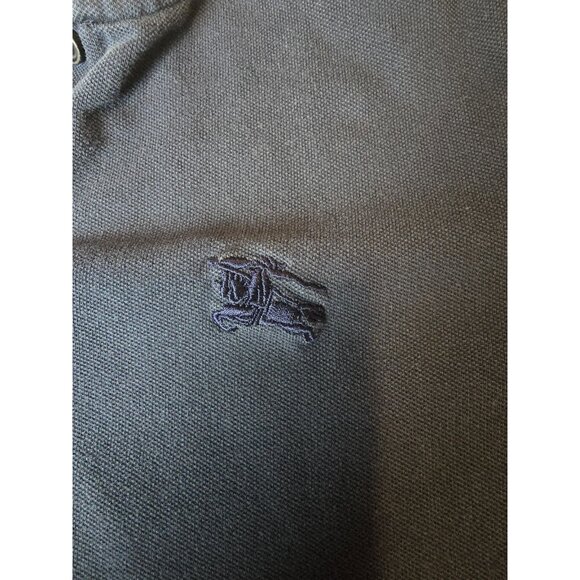 Burberry Brit Navy Blue Honeycomb Knit Novacheck Collar Detail Polo Preppy - Picture 3 of 6